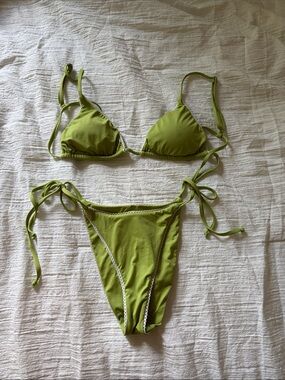 Dippin' Daisy's Olive Green Triangle Tie-Side Bikini